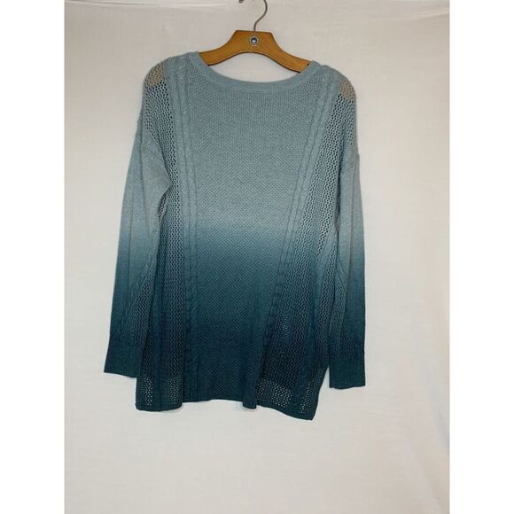 American Eagle Womens Ombre Knit Ocean Blue Sweater Pullover Size M - W - Picture 2 of 3